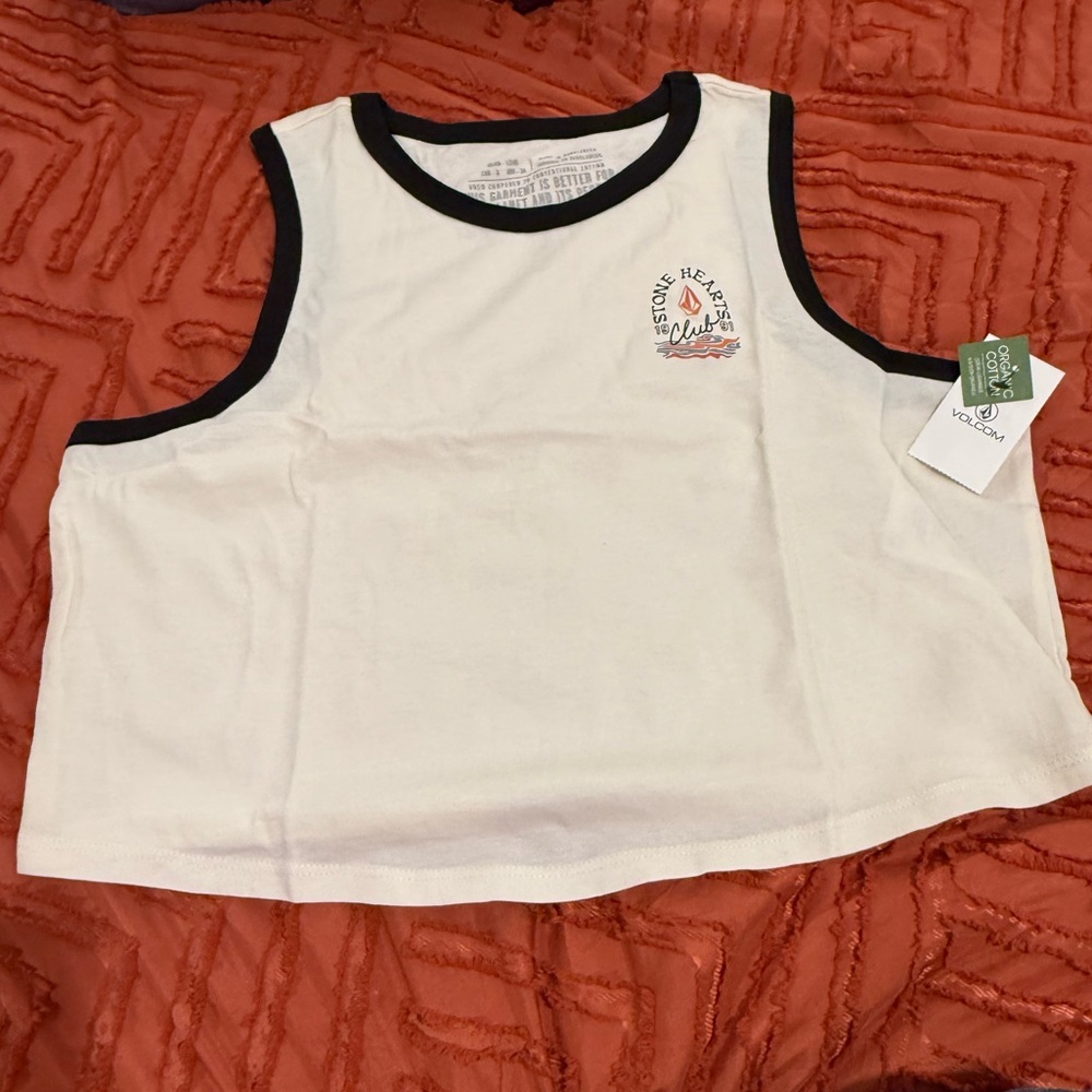 Women’s Volcom Fun Fever Tank Large in color Bone Crop Top
